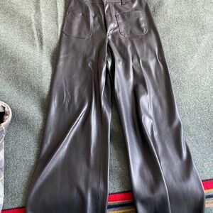 Chic Black Faux Leather Pants